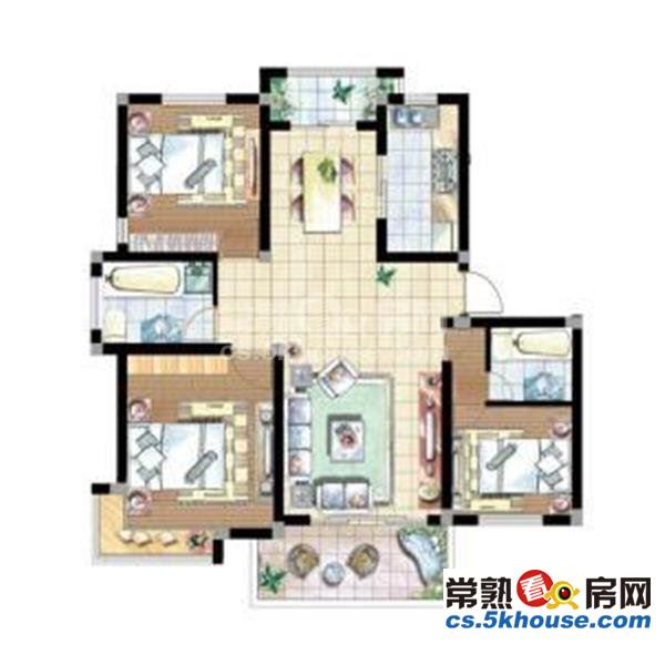 140平 精装四房 8米开间客厅 328万