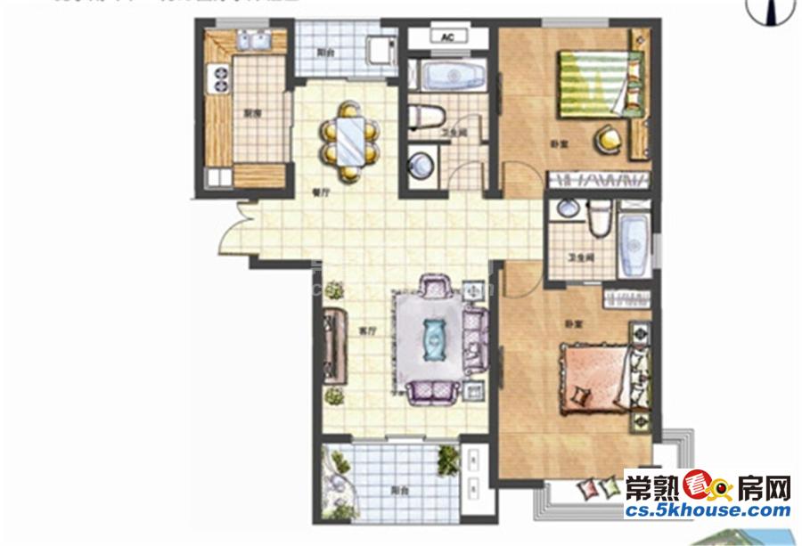 紫晶城两房家具家电齐全拎包入住干净整洁看房有钥匙