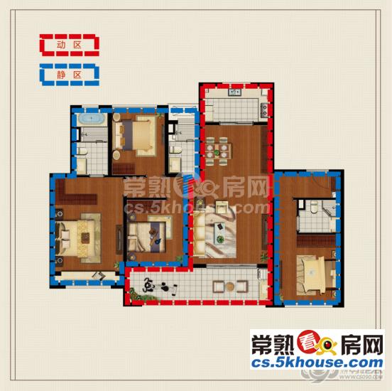 及第阁 405万 4室2厅3卫 精装修 格局好价钱合理_常熟