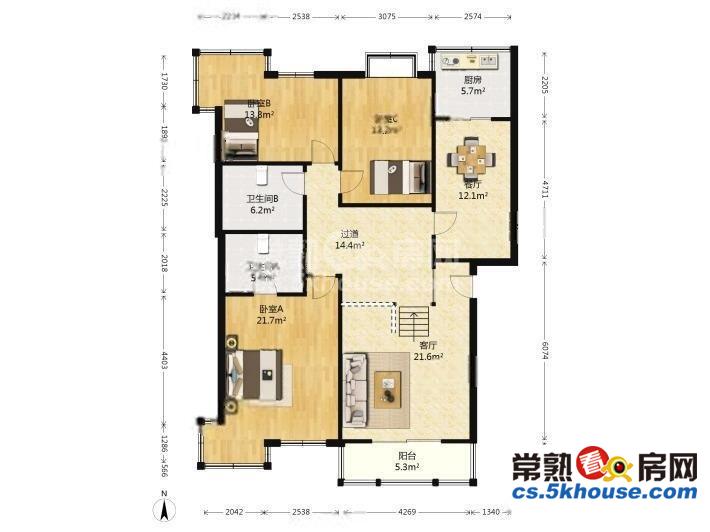 首付25万起精装修交付 两室一厅_常熟虞山凤凰城二手房_2室1厅2卫72万