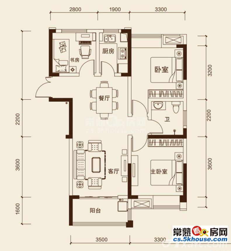 出租  五星四区 中间楼层 71平  中等装修 1800/月