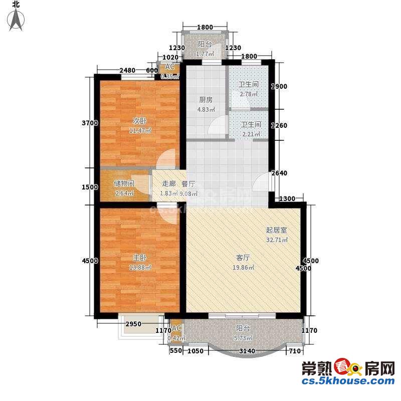 琴湖家园旁 金枫家园 精装2房 家电全 拎包入住