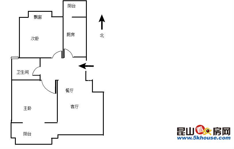 周庄(龙隐水庄)电梯精装两房、家具家电全送、户型通透、有钥匙