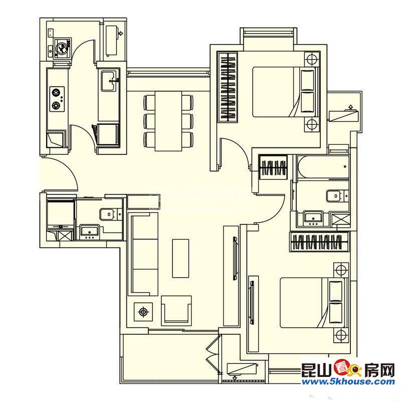 四季华城 2800元月 3室2厅2卫,3室2厅2卫 精装修 ,正规好房型出租