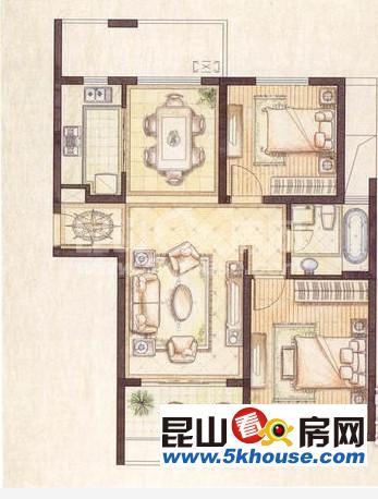 錦尚花苑 88萬 2室2廳1衛(wèi) 毛坯 ,格局戶型好價(jià)錢合理