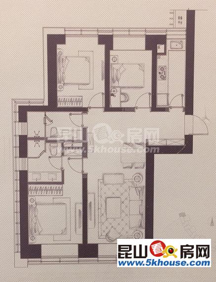 萬科,11號(hào)線300米,158萬 精裝大三房,闊綽客廳,超大陽臺(tái),身份象征,