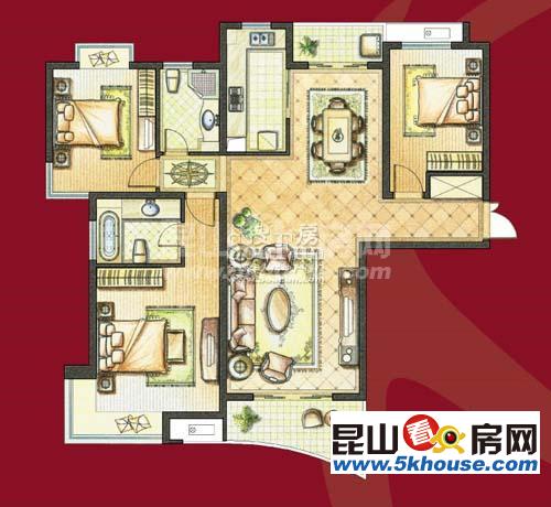 住家不二選擇,馨逸家園 130萬 3室2廳2衛(wèi) 毛坯