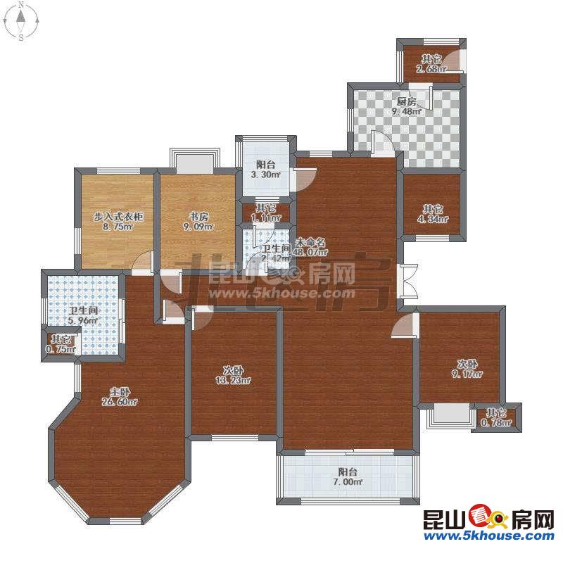 竹園(一村,二村) 180萬 3室2廳2衛(wèi) 精裝修 ,南北通透 安靜 看園景 視野開闊