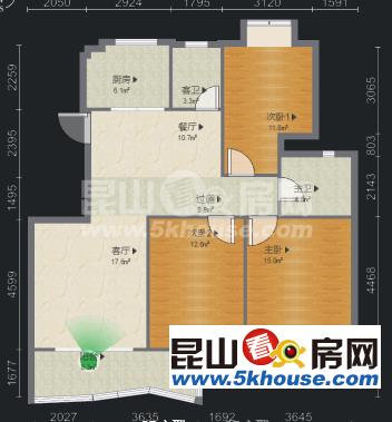 房主出售常发香城名园 232万 3室2厅2卫 精装修 ,潜力超低价