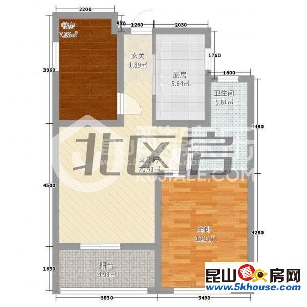 建滔裕景园 140万 2室2厅1卫 毛坯 格局极好,看房随时 地铁口旁