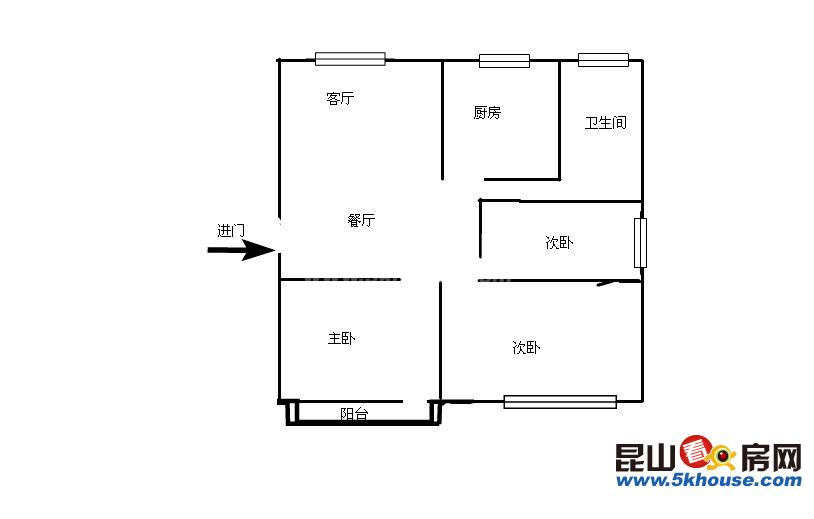 錦溪鎮(zhèn)中心(太平新村)精裝小3室,滿兩年?yáng)|邊套,隨時(shí)可看房