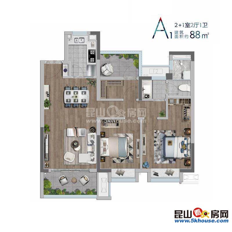 熙和天樾花园 135万 3室2厅1卫 精装修 隆重出售,快快抢购