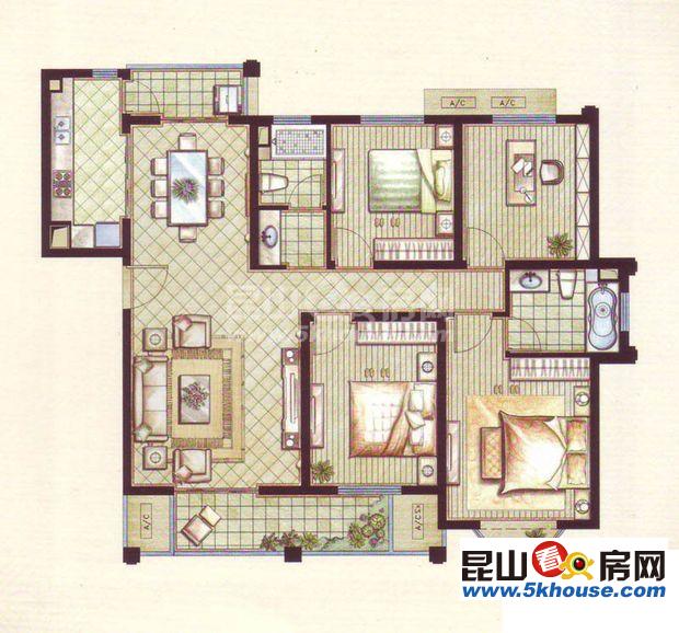 诚意出售 中南世纪城 190万 4室1厅2卫 简单装修 ,诚售