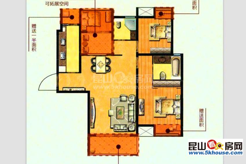 世家 202萬 3室2廳2衛(wèi) 毛坯 超好的地段,住家舒適