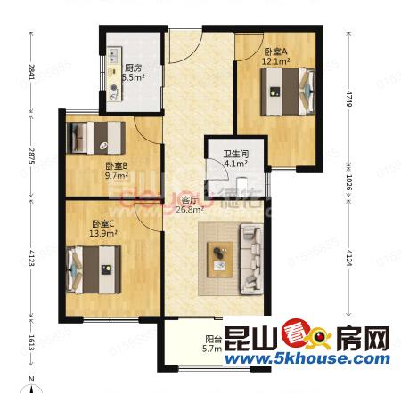 中南世紀城 182萬 3室2廳1衛(wèi) 精裝修 位置好、格局超棒、現(xiàn)在空置、隨時入住