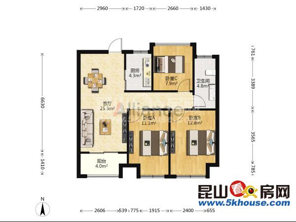 象嶼都城嘉園都城怡園 147萬 3室2廳1衛(wèi) 精裝修 位置好、格局超棒、現(xiàn)在空置、隨時入住