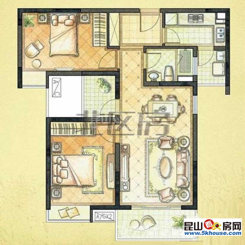 珠江御景 149萬 3室2廳1衛(wèi) 毛坯 ,難得的好戶型誠售