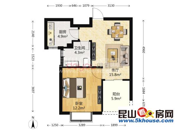 綠地21城d區(qū) 115萬(wàn) 1室2廳1衛(wèi) 精裝修 ,高品味生活從點(diǎn)擊此房開(kāi)始