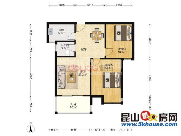 重点,房主诚售中城花园虹梅苑 164万 2室1厅1卫 简单装修