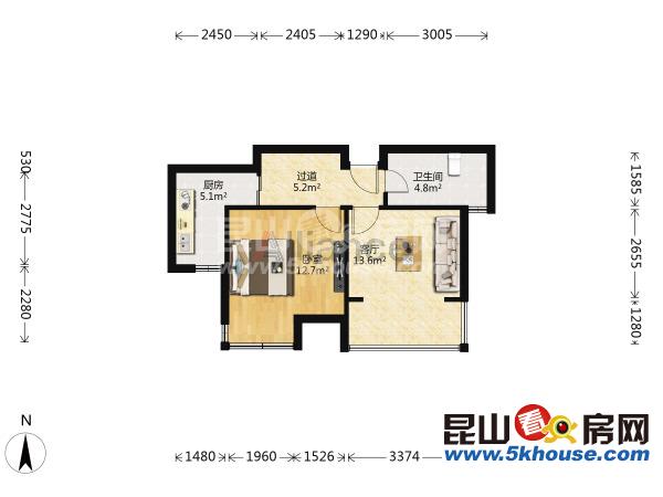 國際華城 124萬 1室1廳1衛(wèi) 精裝修 非常安靜,筍盤出售