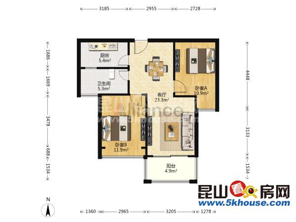 業(yè)主換房, 世家 168萬 2室2廳1衛(wèi) 精裝修 ,業(yè)主誠賣此房