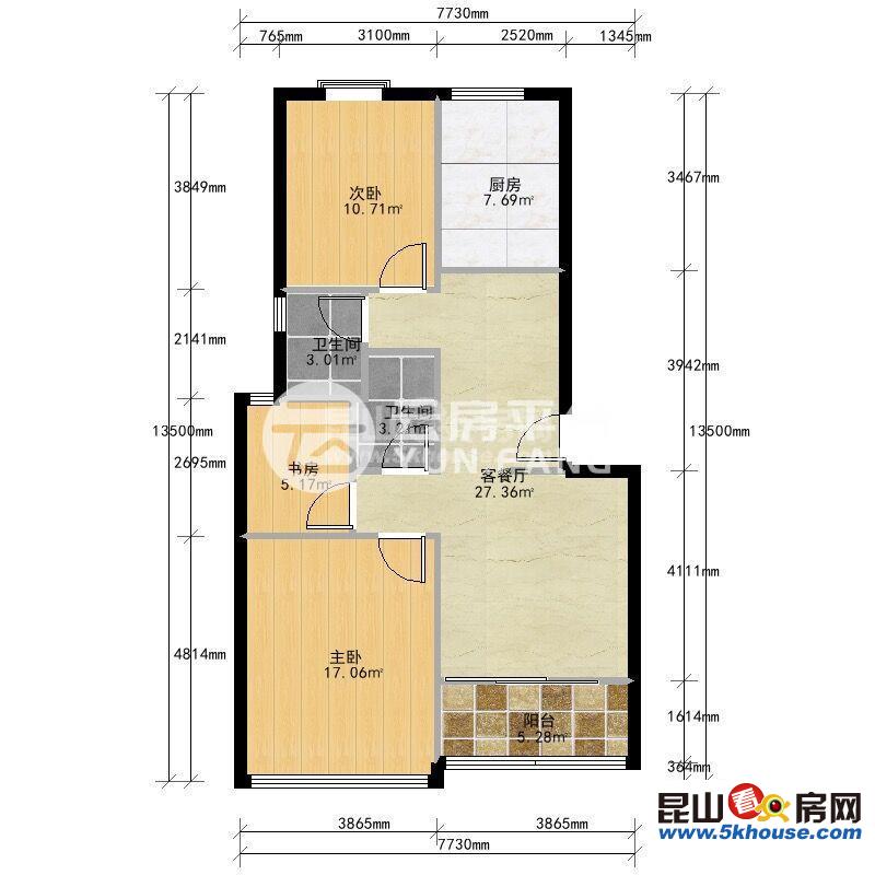 昆城博奧苑 精裝  黃金樓層  采光無敵 學(xué)未用  急255萬