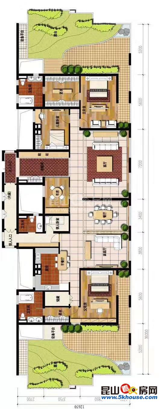 超级大平层开发商预留单价15000珠江新村520万5室3厅3卫毛坯