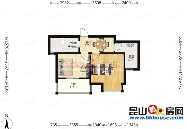 超好的地段筍盤國(guó)際華城 110萬 1室1廳1衛(wèi) 精裝修