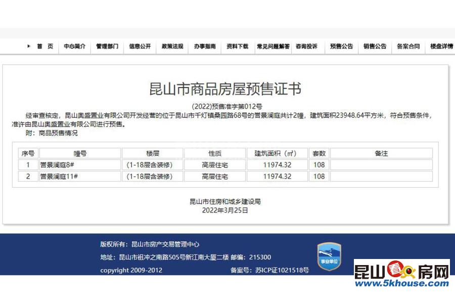 譽景瀾庭8、11樓已經拿證,預計2022年6月推出
