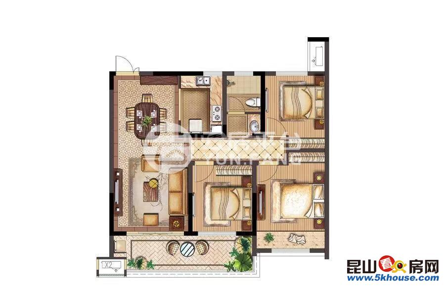 城西頂級小區(qū) 實小二中 江南境秀 475萬 3室2廳2衛(wèi)