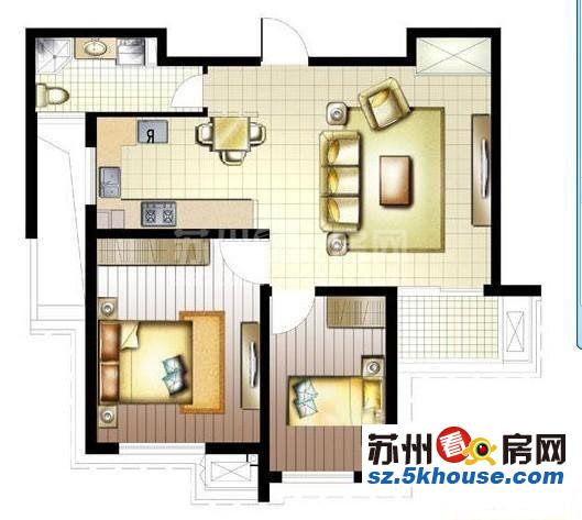 新创理想城 高层  客厅空间大 两房朝南 房东急售随时看房