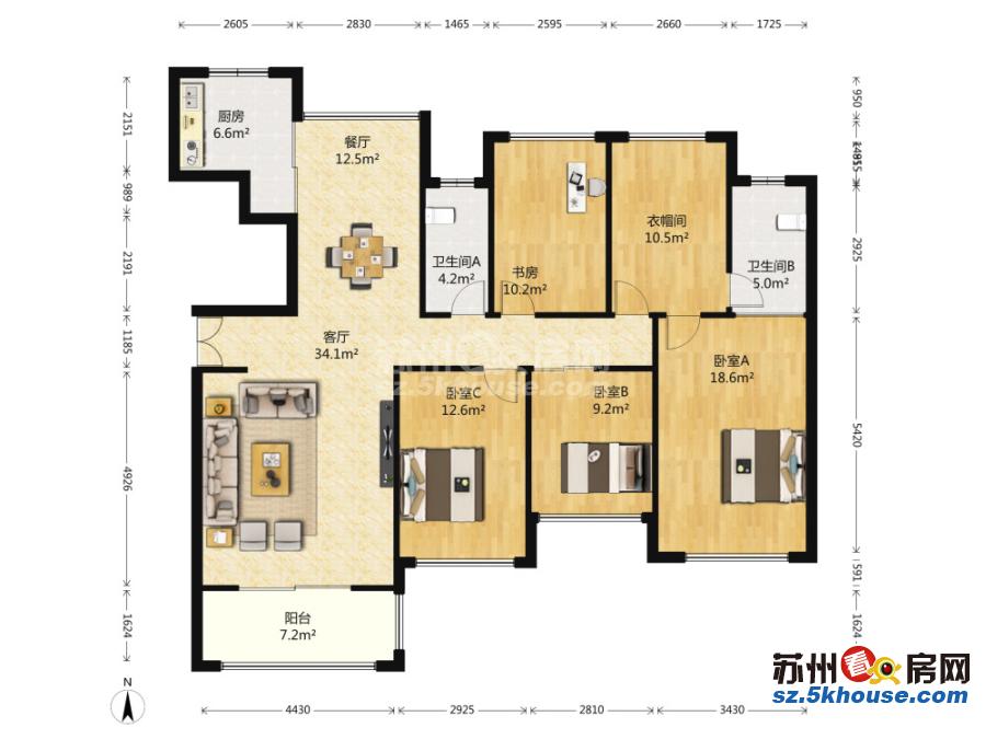 家具家电精装全配拎包入住已做保洁近菜场近地铁