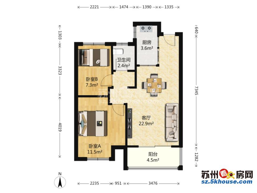 家具家电精装全配拎包入住已做保洁近菜场近地铁