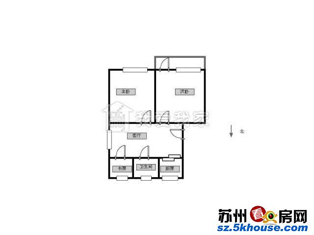 盘胥路 盘南公寓2室2厅 南北通透 全明户型 采光好