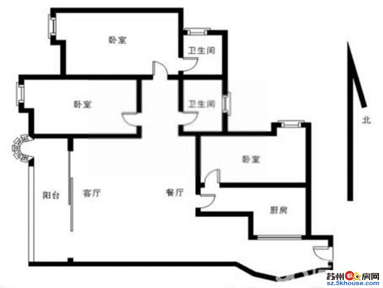 香城花园122平203万多层精装3房送私家院子45平