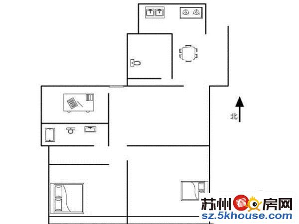 南门菜场旁 西二路小区 精装两室 可做员工宿舍 新市路沿线