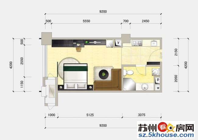 康桥丽都 精装一室靠近阳澄湖中路站靠近白金汉爵拎包入住可月付