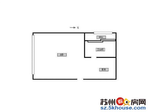 押一付一 虎丘路婚纱城玖园别墅区公寓一室一厅 统一装修有钥匙