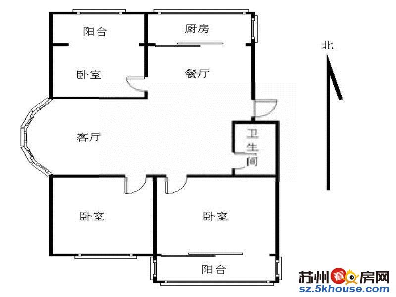 桐径路胥江路 新康花园 精装三房 押一付一 拎包入住家电齐全