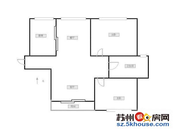 陆慕实小香城花园三期精装通透两房多层3楼满两年急卖