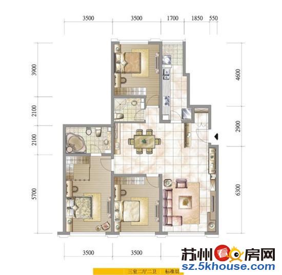 急售商城花苑 精装3室1厅2卫 镇中心 繁华地段 位置佳