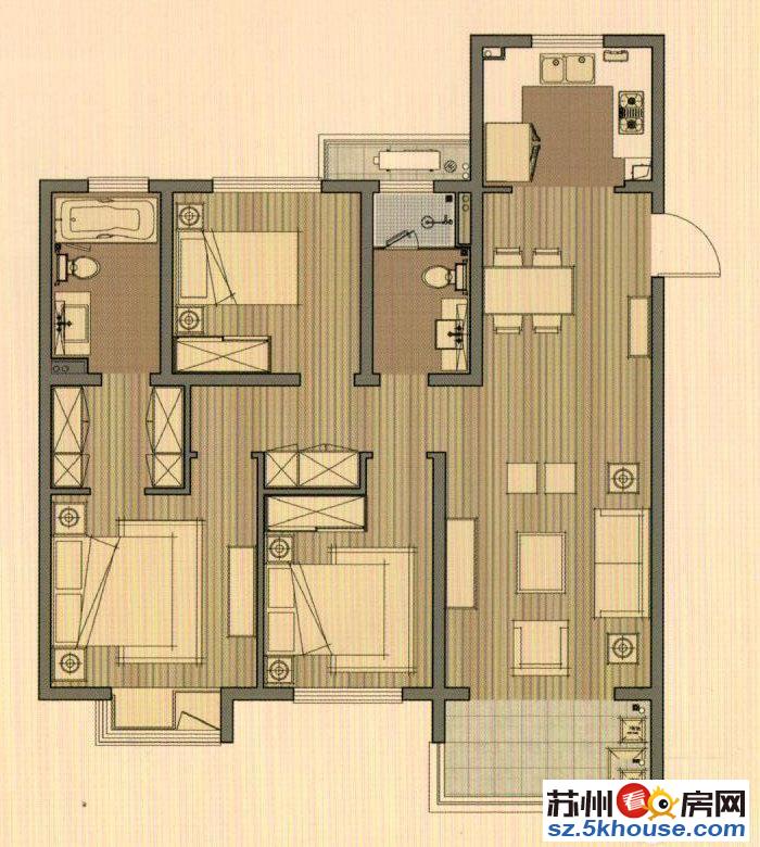 招商1872南北通透户型方正精装三开间朝南临湿地公园