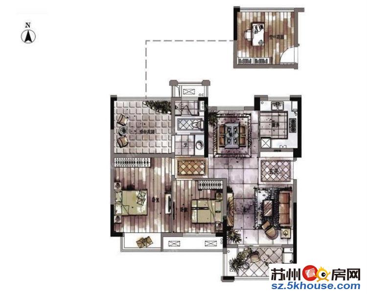 三江尊园200万豪华联排保养好小区中间位置房东诚售