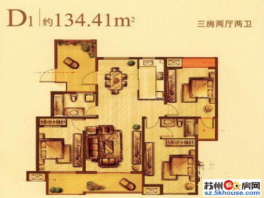 齐门北大街旁花好月圆 精装3室近活力岛小外滩