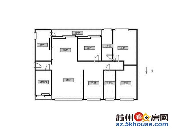 毛坯 胥江路 中海物业 南北通透 房东急 有钥匙的