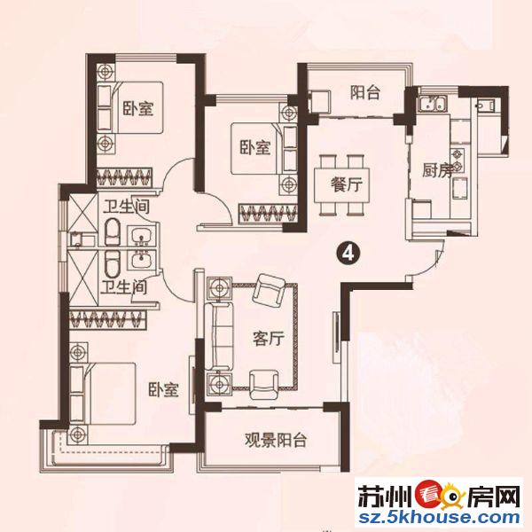 君诺庆元家园大三房 全新毛坯 南北通透 地铁沿线