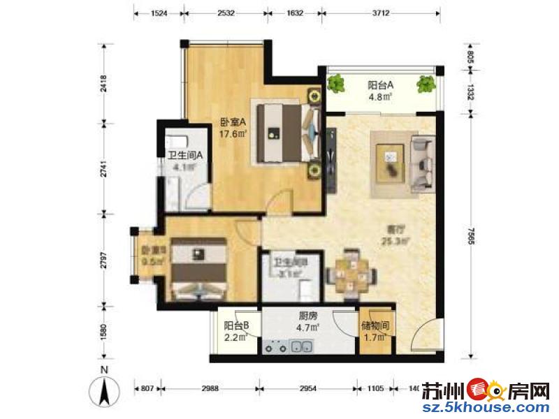 火车站 地铁口 人民路东 豪华装修两室 家电齐全 拎包入住