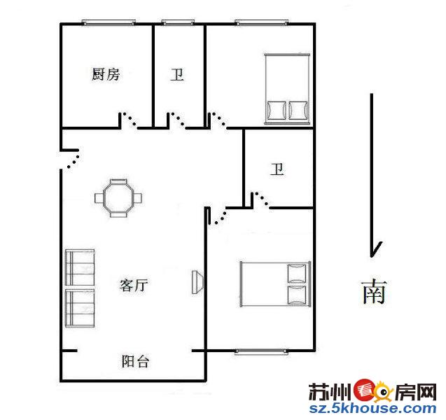 国际服装城精装修小三房满五年唯一138万元和