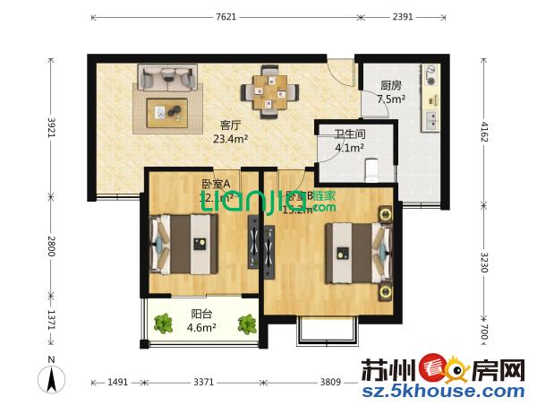 立达二实小世家苑精装两房家电家具全留拎包入住买断车位