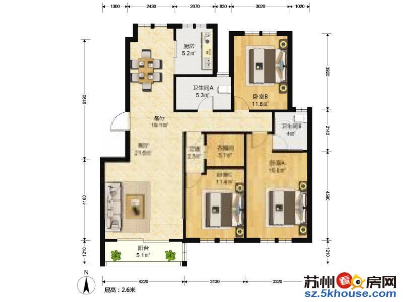 公园天下 3室2厅 310万 地铁出口处 拎包入住 诚心急售